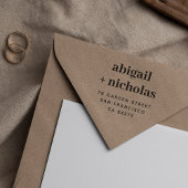 Vet Serif Couple's Namen Bruiloft Retouradres Zelfinktende Stempel