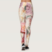 Vet Shabby Chic Rozen Floral Garden Flowers Leggings (Achterkant)