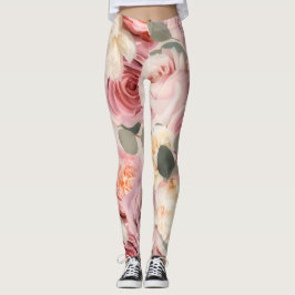 Vet Shabby Chic Rozen Floral Garden Flowers Leggings