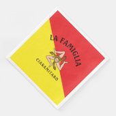 Vet Siciliaans vlagrood en geel Servet (Hoek)