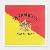 Vet Siciliaans vlagrood en geel Servet (Voorkant)