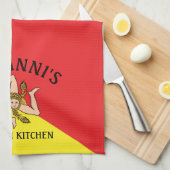 Vet Siciliaans vlagrood en geel Theedoek (Quarter Fold)