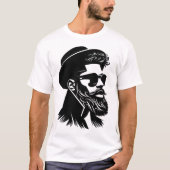 Vet silhouet: Pet en veren elegantie T-shirt (Voorkant)