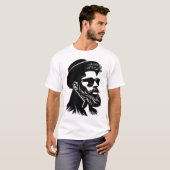 Vet silhouet: Pet en veren elegantie T-shirt (Voorkant volledig)