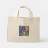 Vet silhouet van een vrouw met dreadlocks. mini tote bag (Achterkant)