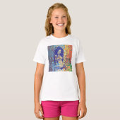 Vet silhouet van een vrouw met dreadlocks. t-shirt (Voorkant volledig)