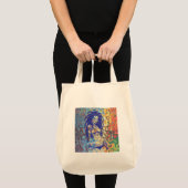 Vet silhouet van een vrouw met dreadlocks. tote bag (Voorkant (product))
