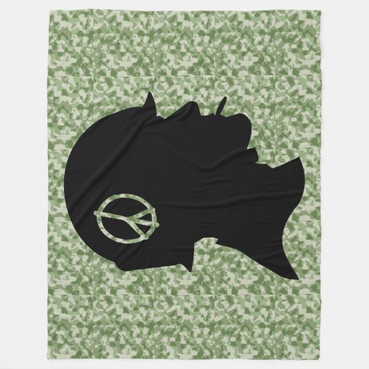 Vet Silhouette Camo Fleece Deken (Voorkant)