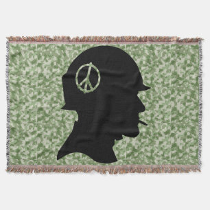 Vet Silhouette Camo Throw Blanket Deken