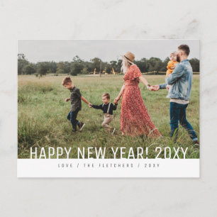 Vet Simple Script Happy Nieuwjaar feestdag Briefkaart