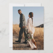 Vet Sinaasappel Bloemen Retro 70s Foto bruiloft Kaart (Achterkant)