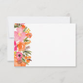 Vet Sinaasappel bloemen script vrijgezellenfeest Notitiekaartje (Achterkant)