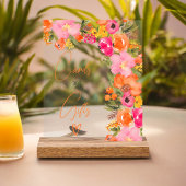 Vet sinaasappel bloemenscript kaarten cadeau vrijg acryl bord