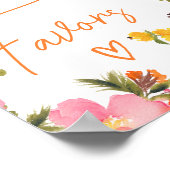 Vet Sinaasappel bloesem script geeft de voorkeur a Poster (Hoek)