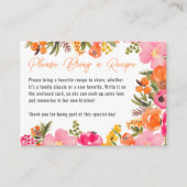 Vet Sinaasappel Boho Floral Bridal Breng een Recep Informatiekaartje (Voorkant)