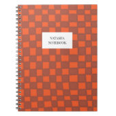 Vet Sinaasappel Bruin Schaakbord Patroon Notitiebo Notitieboek (Voorkant)