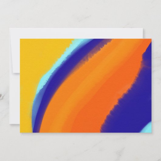 Vet Sinaasappel en blauwe bruiloft Kaart (Achterkant)