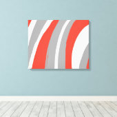 Vet Sinaasappel en grijs Abstract Canvas Afdruk (Insitu (Houten vloer))