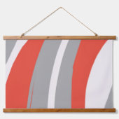 Vet Sinaasappel en grijs Abstract Hangend Wandkleed (Voorkant)