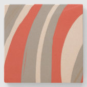 Vet Sinaasappel en grijs Abstract Stenen Onderzetter (Voorkant)