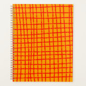 Vet Sinaasappel en Rood Check Pattern Stijlvol Planner (Voorkant)