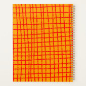 Vet Sinaasappel en Rood Check Pattern Stijlvol Planner (Achterkant)