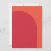 Vet Sinaasappel en Rood Eenvoudig Boog Vrijgezelle Kaart (Achterkant)