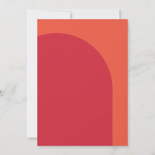 Vet Sinaasappel en Rood Eenvoudig Boog Vrijgezelle Kaart (Achterkant)