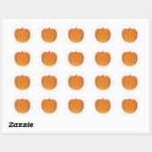 Vet Sinaasappel Faux Folie Pompoen Herfst Envelope Ronde Sticker (Vel)