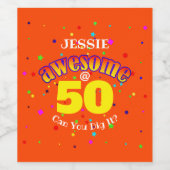 Vet Sinaasappel GEWELDIGE op 50 Wijn Etiket (Enkel label)