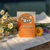 Vet Sinaasappel Groovy Hier komt het Son Baby show Kaart