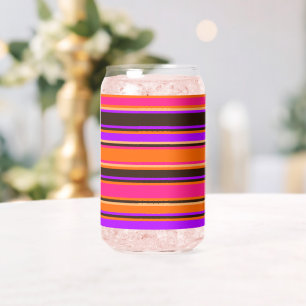 Vet Sinaasappel, magenta en Paarse gestreepte glaz Blikvorm Glas