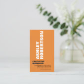 Vet Sinaasappel Moderne Professionele Minimalistis Visitekaartje (Staand voorkant)