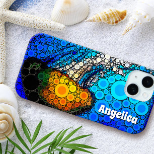 Vet sinaasappel oceaan kwal zee leven aangepaste n iPhone 15 case
