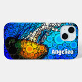 Vet sinaasappel oceaan kwal zee leven aangepaste n Case-Mate iPhone case (Achterkant (horizontaal))