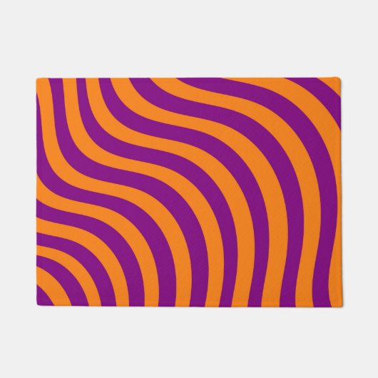 Vet Sinaasappel Paarse Zebra Stripe Moderne Entryw Deurmat (Voorkant)