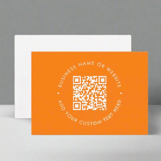 Vet Sinaasappel QR Code L Professioneel Stijlvol Visitekaartje