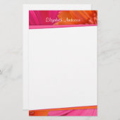 Vet Sinaasappel Roze Gerbera Daisy Stationery Briefpapier (Voorkant / Achterkant)