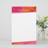 Vet Sinaasappel Roze Gerbera Daisy Stationery Briefpapier (Staand voorkant)