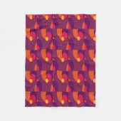 Vet Sinaasappel, Roze & Paarse Modern Design Fleece Deken (Voorkant)