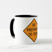 Vet Sinaasappel Wees voorbereid om het verkeersbor Mok (Voorkant links)