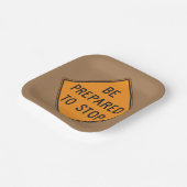 Vet Sinaasappel Wees voorbereid om het verkeersbor Papieren Bordje (Gebogen)