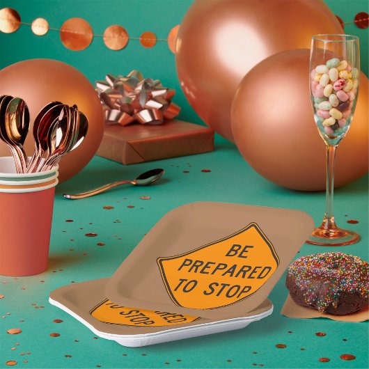 Vet Sinaasappel Wees voorbereid om het verkeersbor Papieren Bordje