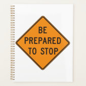 Vet Sinaasappel Wees voorbereid om het verkeersbor Planner (Voorkant)