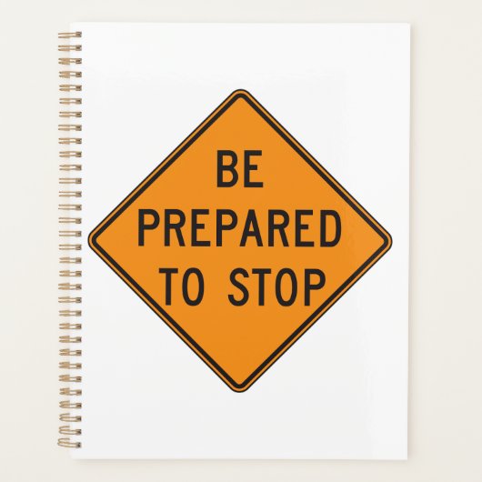 Vet Sinaasappel Wees voorbereid om het verkeersbor Planner (Voorkant)