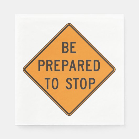Vet Sinaasappel Wees voorbereid om het verkeersbor Servet (Voorkant)