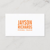 Vet Sinaasappel/Wit Personal Trainer Visitekaartje (Voorkant)