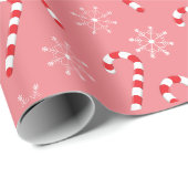 Vet snoepriet Roze kerstpapier Cadeaupapier (Rol Hoek)