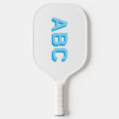Vet Sport Blauw 3 Letter Gestapeld Monogram Pickleball Paddle (Voorkant)