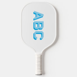 Vet Sport Blauw 3 Letter Gestapeld Monogram Pickleball Paddle